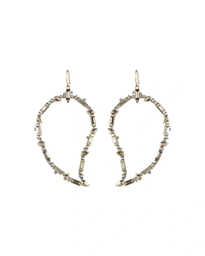 Alexis Bittar Crystal Baguette Paisley Wire Earring In Gold
