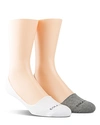 Cole Haan Casual Cushion Liner Socks, Pack Of 2 In White/gray