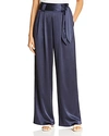 Tory Burch High-waist Wide-leg Satin Pants In Tory Navy
