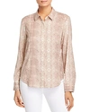 DONNA KARAN NEW YORK SNAKE PRINT BUTTON DOWN TOP,D8JM7849