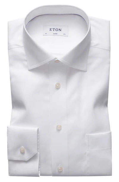 Eton Classic Fit Solid Signature Twill Shirt In White