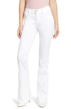 Frame Le High High Rise Flare Jeans In Blanc