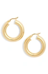 Argento Vivo Curved Edge Hoop Earrings In 14k Gold-plated Sterling Silver, 14k Rose Gold-plated Sterling Silver O In Gold