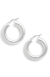 Argento Vivo Mini Tube Hoop Earrings In Silver