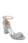 Badgley Mischka Finesse Ankle Strap Sandal In Blue Radiance Satin