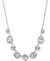 GIVENCHY SILVER-TONE CRYSTAL & STONE COLLAR NECKLACE, 16" + 3" EXTENDER