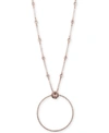 GIVENCHY ROSE GOLD-TONE CRYSTAL OPEN CIRCLE 32" PENDANT NECKLACE
