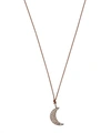 MARGARET SOLOW SILVER DIAMOND CRESCENT MOON CORD NECKLACE