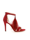 JIMMY CHOO CRYSTAL AND FEATHER VIOLA SANDALS,10765010