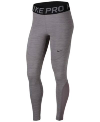 Nike Women's Pro Leggings In Gunsmoke/black/black