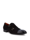 MEZLAN Double Monk-Strap Suede & Leather Oxfords