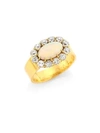 RENEE LEWIS Antique Diamond & Hungarian Opal 18K Gold Ring