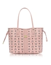 Mcm Medium Liz Reversible Visetos Leather Shopper In Pink