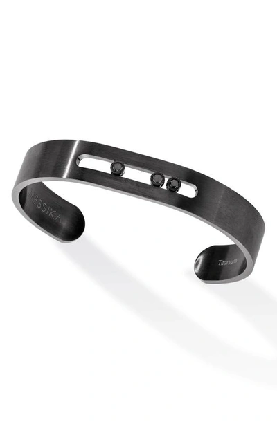 Messika Move Graphite Titanium Diamond Cuff In Gray