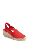 Toni Pons Ter Linen Espadrille Wedge In Red In Red