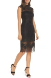 ADELYN RAE NAILA MOCK NECK LACE DRESS,F811D4096