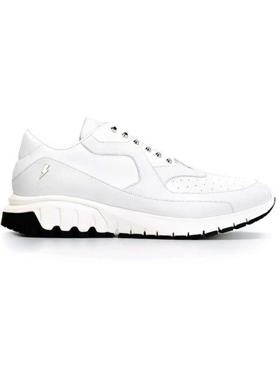 Neil Barrett Urban Low-top Leather Trainers In White