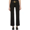 GUCCI GUCCI BLACK GG MARMONT BELT TROUSERS