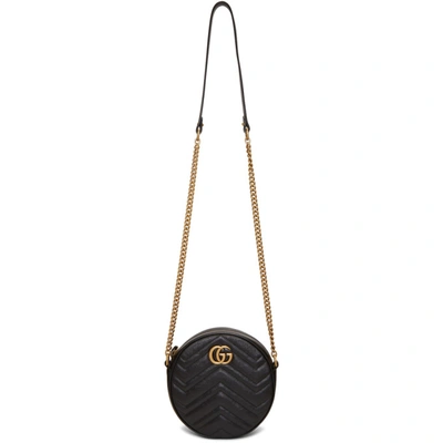 Gucci Gg Marmont Circle Quilted Leather Shoulder Bag In 1000 Black