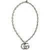 GUCCI SILVER CRYSTAL GG NECKLACE