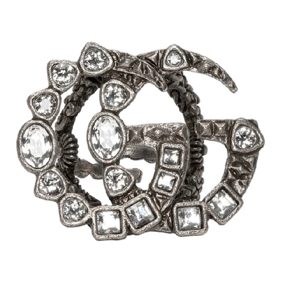 Gucci Silver-tone Crystal Ring