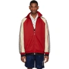 GUCCI GUCCI RED AND OFF-WHITE OVERSIZED JERSEY JACKET