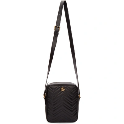 Gucci Gg Marmont Matelasse Leather Travel Bag - Black