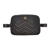 GUCCI BLACK QUILTED GG MARMONT BELT BAG