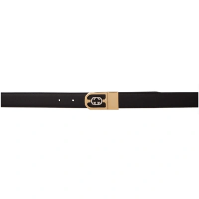 Gucci Reversible Black Interlocking Double G Belt