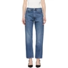 Totême Cropped High-rise Straight-leg Jeans In Blue