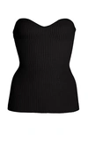 Khaite Lucie Strapless Ribbed-knit Top In Black