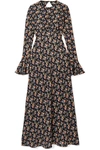 LES RÊVERIES OPEN-BACK FLORAL-PRINT SILK CREPE DE CHINE MAXI DRESS