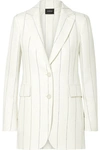 AKRIS ABIQUI PINSTRIPED HERRINGBONE LINEN BLAZER