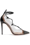 AQUAZZURA MAGIC LACE-UP PVC AND PATENT-LEATHER PUMPS