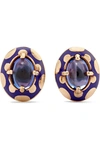 ALICE CICOLINI CANDY 14-KARAT GOLD AND ENAMEL TANZANITE EARRINGS