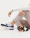 Adidas Originals White Falcon Grunge Suede Sneakers In White