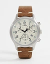 TIMEX MK1 STEEL CHRONOGRAPH 42MM LEATHER WATCH IN BROWN - BROWN,TW2R96400