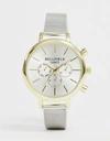 BELLFIELD LADIES SILVER MESH CHRONOGRAPH WATCH WITH GOLD CASE WATCH,BFL03F