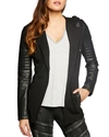 BLANC NOIR HOODED SINGLE-BUTTON MOTO BLAZER,PROD144840208