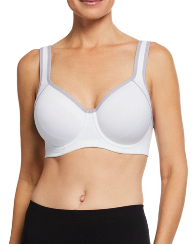 Wacoal Lindsay Sport Underwire T-shirt Bra In White/lilac Gray