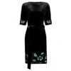 NISSA Midi Velvet Black Dress
