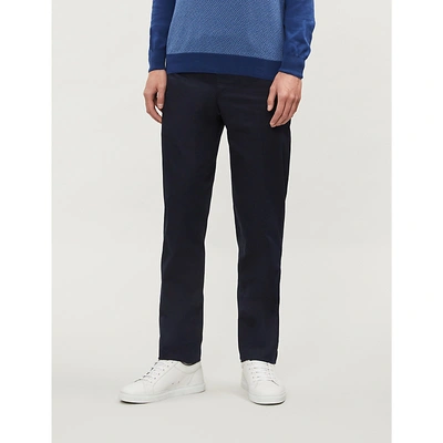 Canali Regular-fit Straight Stretch-cotton Trousers In Black