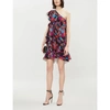 GIVENCHY ASYMMETRIC FLORAL-PRINT SILK-CREPE MINI DRESS