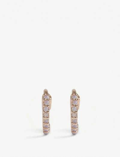 Astrid & Miyu Mystic Jewel Huggies Earrings In Rose Gold
