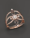 KC DESIGNS CHAMPAGNE AND WHITE DIAMOND RING IN 14K ROSE GOLD,R5256R