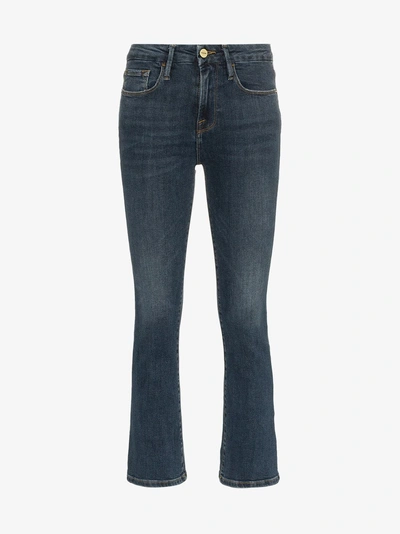 Frame Le Mini Boot High-rise Jeans In Blue