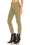 Nili Lotan Jenna Side Tape Crop Pants In Sage, White & Black