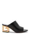Givenchy Triangle Leather Mules In Black