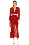Rixo London Adriana Animal-print Silk Maxi Dress In Red Tiger