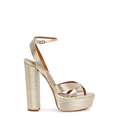 Aquazzura Sundance Plateau Platform Sandals In Gold